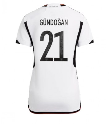 Germany Ilkay Gundogan #21 Replica Home Stadium Shirt for Women World Cup 2022 Short Sleeve